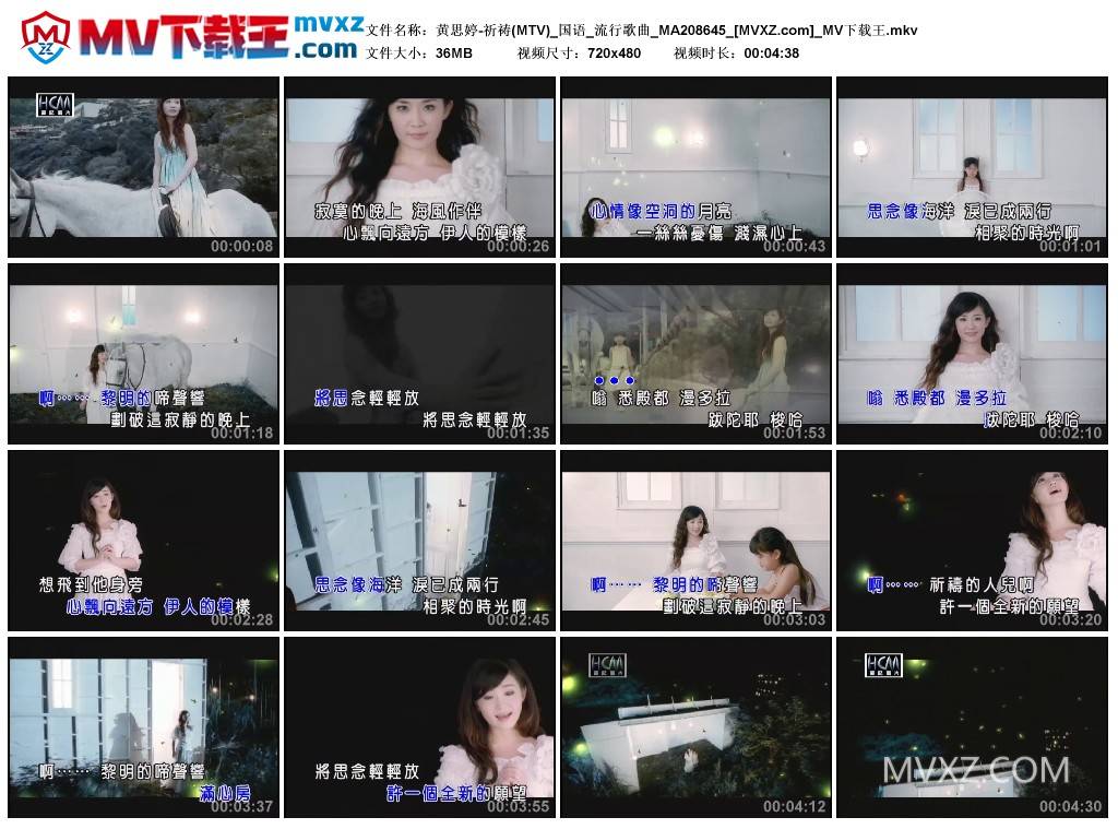 黄思婷-祈祷(MTV)_国语_流行歌曲_MA208645